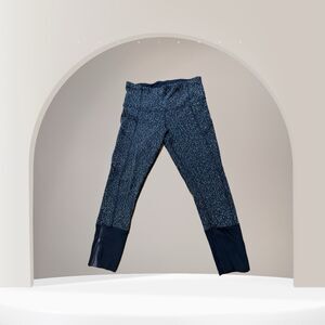 Lululemon women's crop leggings sBlack‎ And White Speaks Zip